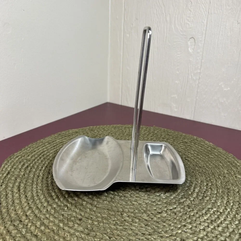 Progressive Sturdy Spoon Ladle Rest with Pot Lid Holder Stainless Steel